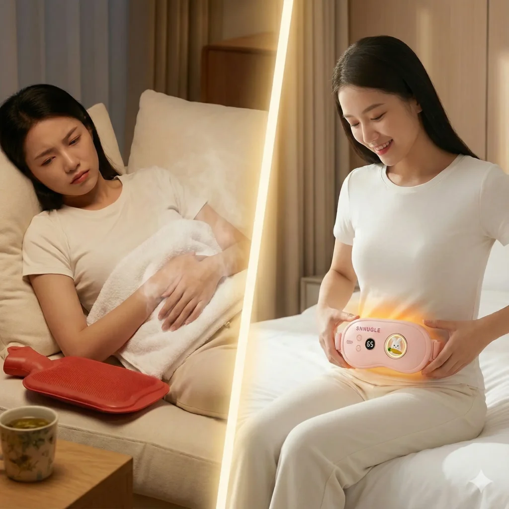 Comparison of moist heat therapy versus stable dry heat from a Snnugle smart warmer.